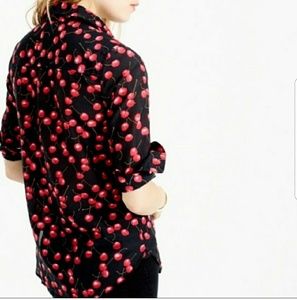 J. Crew Tops - J Crew Cherry Popover Button Down Shirt 8 J. Crew Tops - J Crew Cherry Popover Button Down Shirt 8